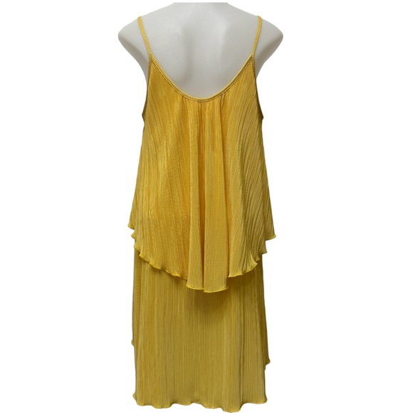 Alexis Yellow Pleated Spaghetti Strap Dress Size XS - Picture 2 of 6